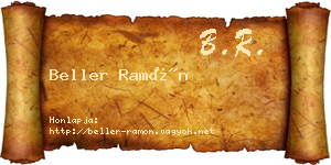 Beller Ramón névjegykártya